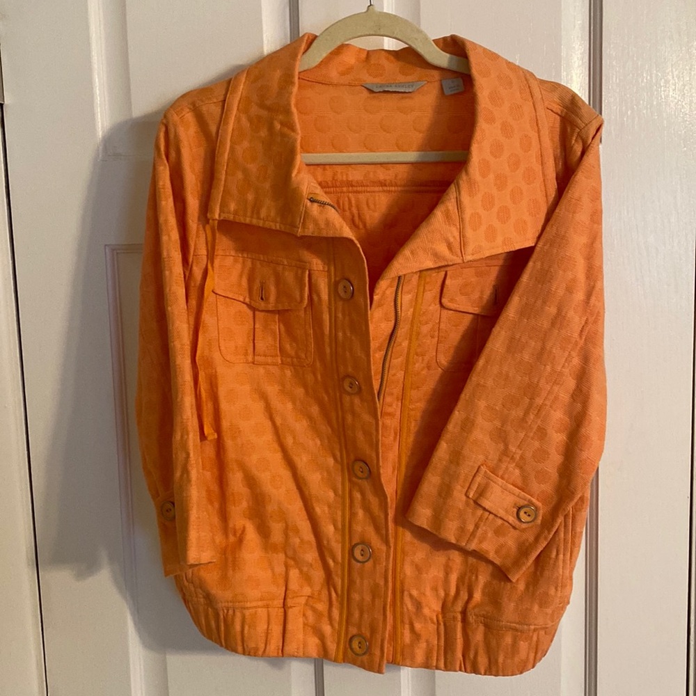 Cute Orange casual Jacket, 3/4 length sleeve